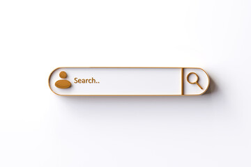 Wall Mural - search bar or search engine on white background for design. concepts of finding information by techn