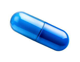 One blue capsule pill cut out design element