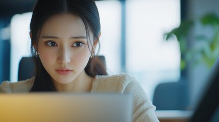 Poster - Professional Woman Working on Laptop in Office