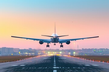 Poster - Airplane taking off from the airport airplane aircraft vehicle.