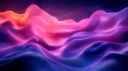 Poster - A purple and pink wave with a blue background