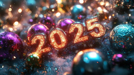 Wall Mural - Happy new year 2025