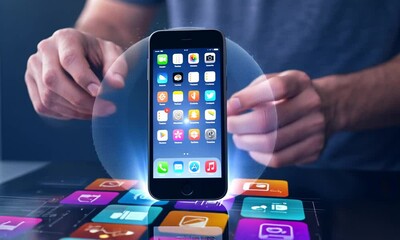 Mobile Phone with Apps and Icons