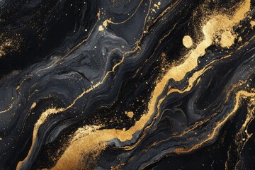 Black and gold marble texture abstract marbled distorted background design