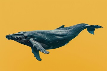 Wall Mural - Blue whale animal mammal shark.