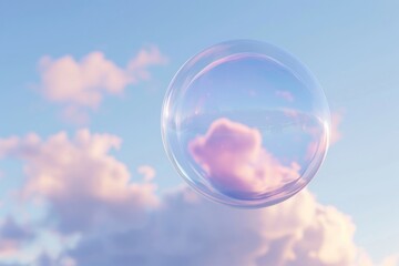 Canvas Print - Bubble floating in the air sky outdoors nature.