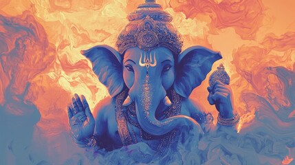 Ganesh Chaturthi indian god worship art representation