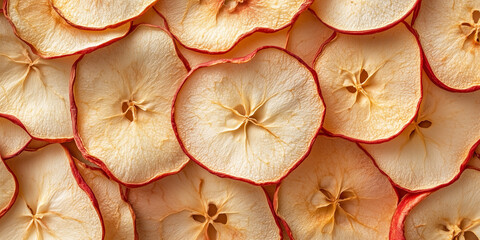 Poster - Close-up of dried apple slices in a random pattern