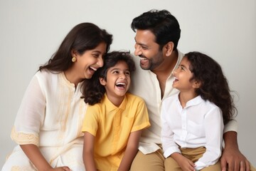 happy family laughing together