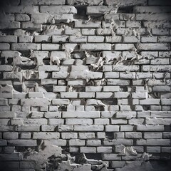 Wall Mural - Full frame of white grunge textured brick wall background