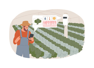 Crop monitoring isolated cartoon vector illustrations.