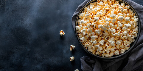 Poster - Large bowl of kettle corn, with popped kernels overflowing