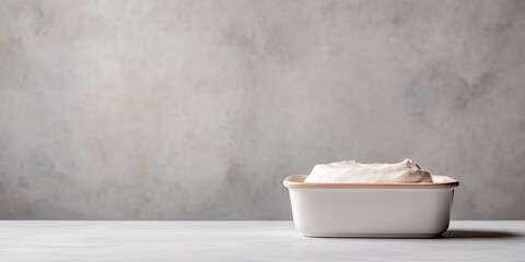 Poster - Mousse in a rectangular dish with a smooth surface and no extra elements