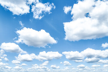 Wall Mural - beautiful blue sky and white cumulus clouds abstract background. cloudscape background. blue sky and