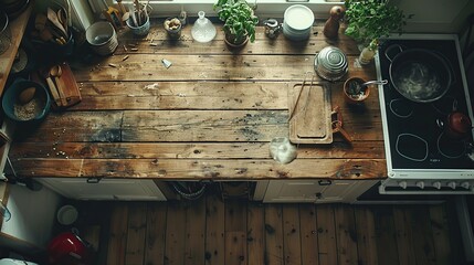 Wall Mural - Rustic Kitchen Countertop