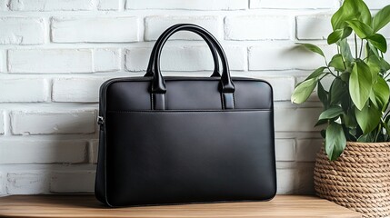 Elegant black business bag with premium leather for professionals