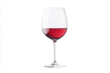 Glass of red wine isolated on white background