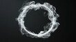 © Ahmed - Smoke circle, wind storm vortex, smog cloud round frame, tornado swirl. Whirlwind spiral or heavy dust steam isolated on black background. Cigarette vapor ring realistic 3d vector illustration, set