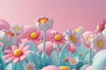 Wall Mural - Cute flowers background backgrounds outdoors blossom.