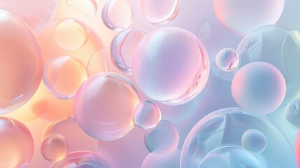 Canvas Print - Pastel-colored orbs float