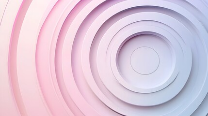 Poster - Elegant Concentric Rings Minimal Background in Soft Color Tones