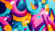 © Thiago - Graffiti wall abstract background, generative ai not real photo, idea for artistic pop art background backdrop. Graffiti. Illustration