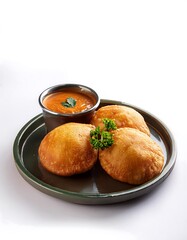 Crispy Fried Indian Bread with Spicy Dip