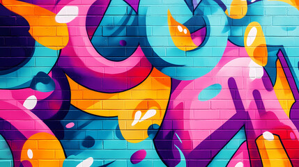 Wall Mural - Graffiti wall abstract background, generative ai not real photo, idea for artistic pop art background backdrop. Graffiti. Illustration