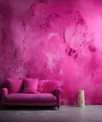 Wall Mural - Magenta wall architecture furniture.