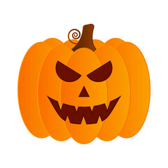 Wall Mural - Vector illustration of Halloween pumpkin on transparent background