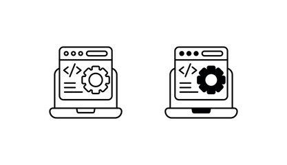 Web development icon design with white background stock illustration