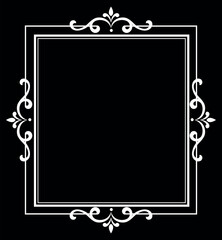 Wall Mural - Decorative frame Elegant vector element for design in Eastern style, place for text. Floral black and white border. Lace illustration for invitations and greeting cards.