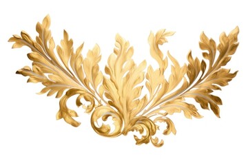 Sticker - Leaves ornament gold pattern luxury. AI generated Image by rawpixel.