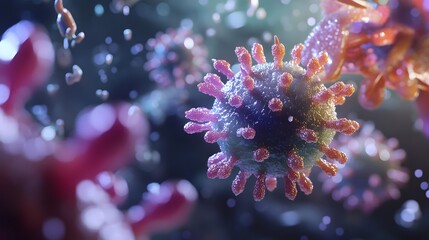 Virus Particle Close-up.