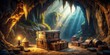 © sawaratch - Underground adventure in a mysterious cavern filled with hidden treasures, underground, adventure, exploration