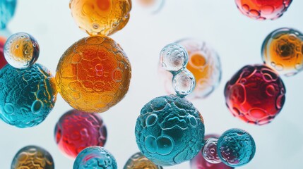 Sticker - Colorful spheres float in liquid.