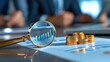 © songwut - Corporate leader holding a magnifying glass investigating business reports with colleagues in the background