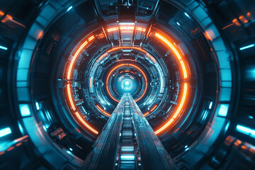 Wall Mural - futuristic nuclear reactor core glowing - embodying cutting-edge safe energy