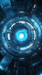 Wall Mural - futuristic nuclear reactor core glowing - embodying cutting-edge safe energy