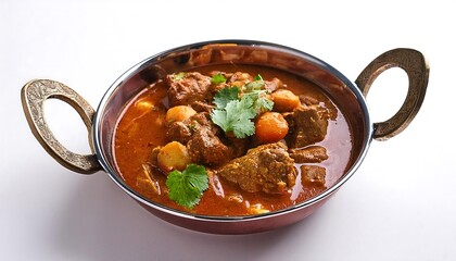 Wall Mural - Delicious Indian Lamb Curry in a Traditional Bowl