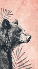 Canvas Print - Wallpaper Bear drawing sketch bear.