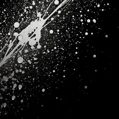 Wall Mural - White paint splatter on black