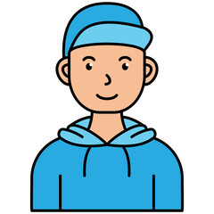 Poster - man wearing hat and hoodie jacket illustration