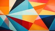 © ART STORE - Vibrant Geometric Abstract Art. Colorful Triangles and Polygons on Canvas