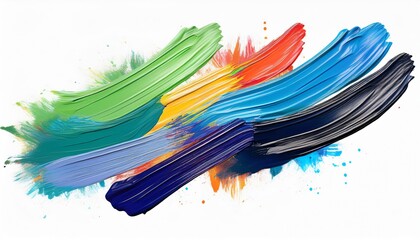 Wall Mural - Vibrant paint is brushed onto a blank canvas