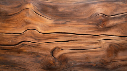 Sticker - Close-up of a textured wooden surface with natural patterns and rich brown hues, showcasing grain details and organic lines for use as background or texture.