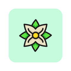 Canvas Print - Lotus petals line icon. Flower, aroma, therapy. SPA concept. Vector illustration can be used for topics like rest, relax, spa center, resort