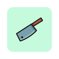 Canvas Print - Meat knife line icon. Kitchen, cutting, chopping. Cooking concept. Can be used for topics like cooking, recipes, meat cutting