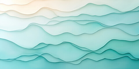 Wall Mural - The image is a blue and white wave pattern