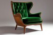 © Sanchai - Retro chair with wingback design and plush velvet adding a touch of 1940s elegance to a modern home